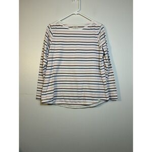 Fat Face T Shirt Women's Sz 10‎ Striped Colorful Cotton Classic Casual